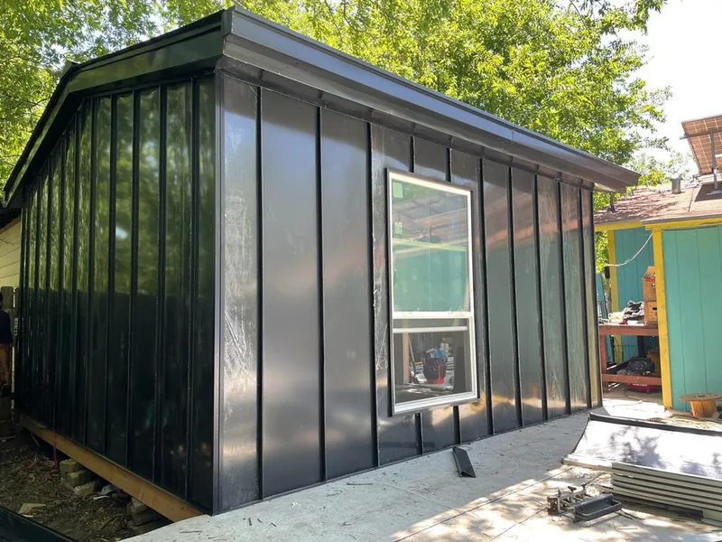 Black standing seam metal wall panels for Metal Roof Installation in Dale City